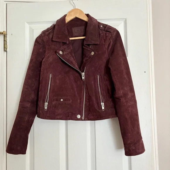 SL8 Blank NYC Women's Suede Leather Jacket in Deep Purple - Picture 4 of 7